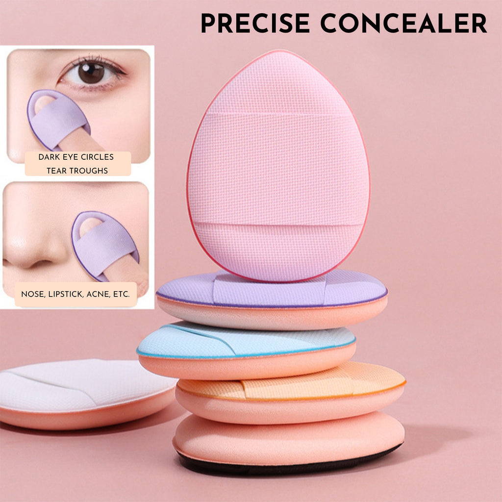Mini Size Professional Cosmetic Cushion Puff Concealer Foundation Detail Puff Finger Puff Set Makeup Sponge Beauty Tool Travel Portable Makeup Puff Beauty Kit - Individually Packaged